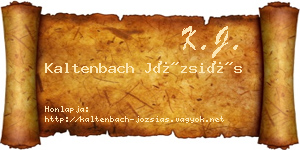 Kaltenbach Józsiás névjegykártya